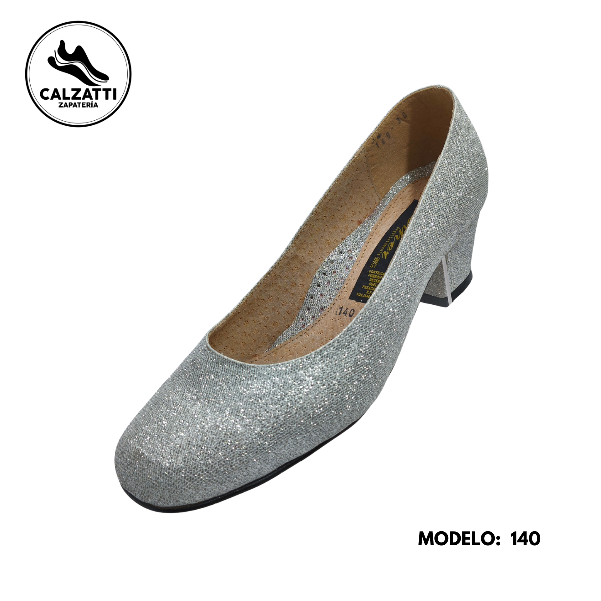 Zapato de dama tacón bajo 